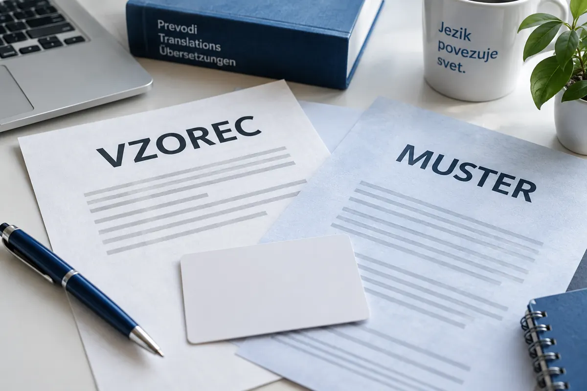 Ilustrativni vzorec za prevod vozniškega dovoljenja, označen VZOREC